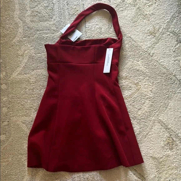 Princess Polly Alyn Halter Minu Dress Wine Red - Picture 3 of 4